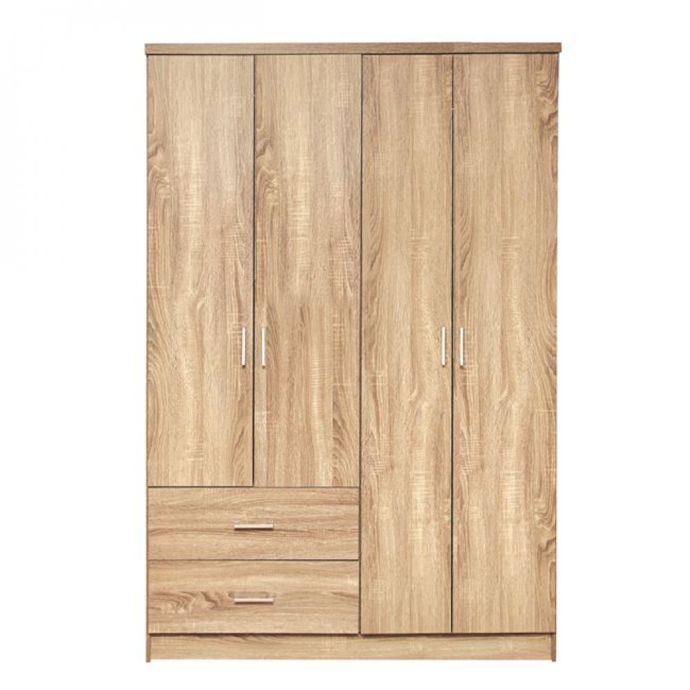 Ντουλάπα τετράφυλλη σε χρώμα σονόμα 118,8x42x181