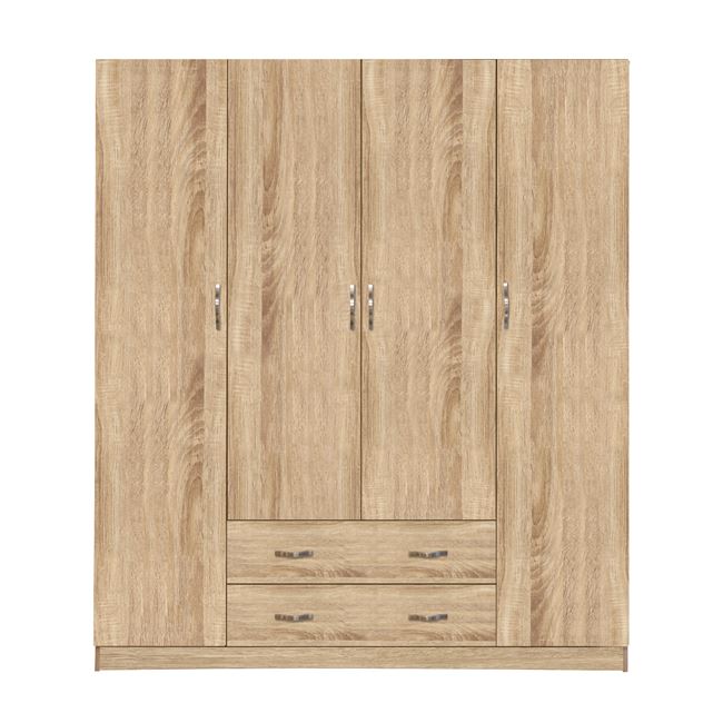 Ντουλάπα τετράφυλλη σε χρώμα σονόμα 200x55,5x180