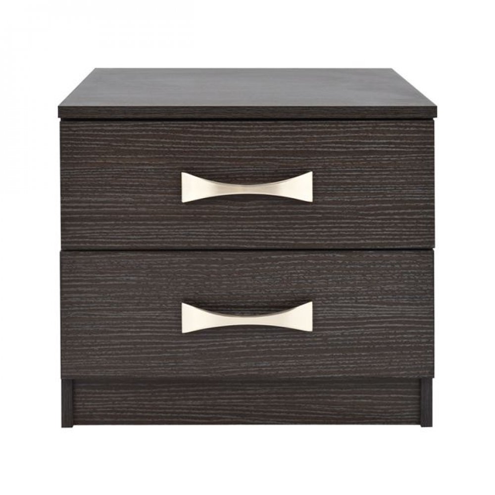Κομοδίνο με 2 συρτάρια σε zebrano χρώμα 48x40x42
