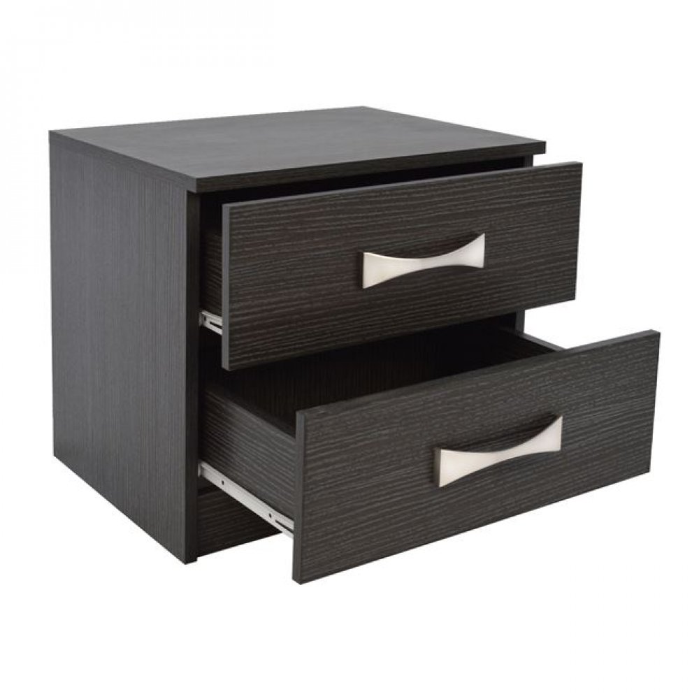 Κομοδίνο με 2 συρτάρια σε zebrano χρώμα 48x40x42