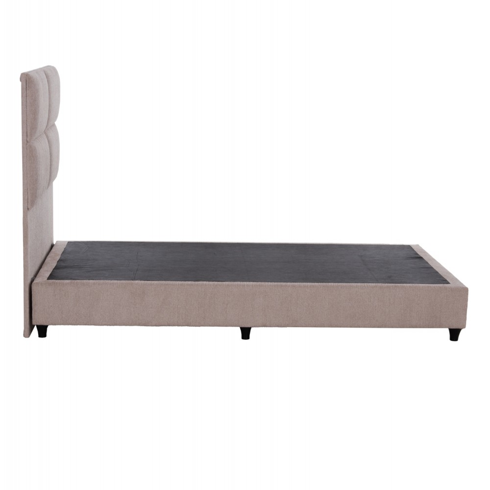 Κρεβάτι "MILO" ημίδιπλο απο ύφασμα σε χρώμα μπεζ 120x200
