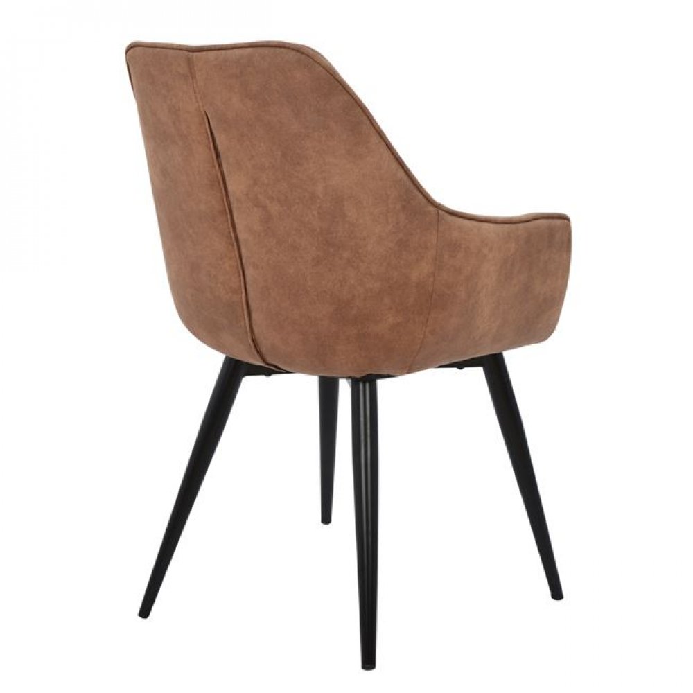 Πολυθρόνα "MANDO" υφασμάτινη σε χρώμα καφέ 60x60x84