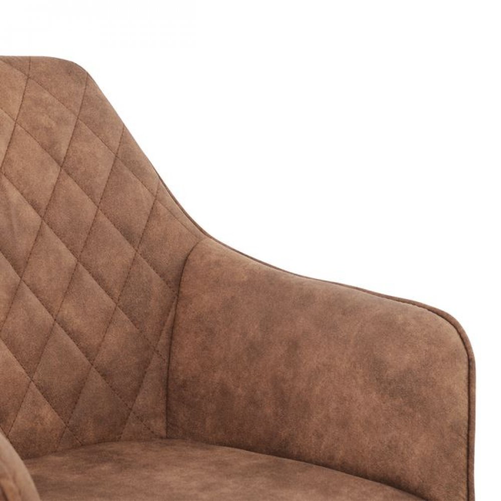 Πολυθρόνα "MANDO" υφασμάτινη σε χρώμα καφέ 60x60x84