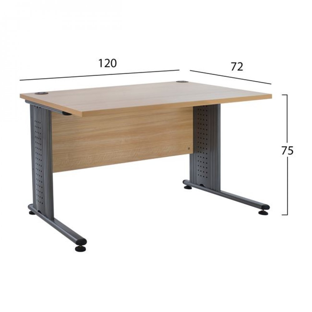 Γραφείο επαγγελματικό σε χρώμα οξιά-γκρι 120x72x75