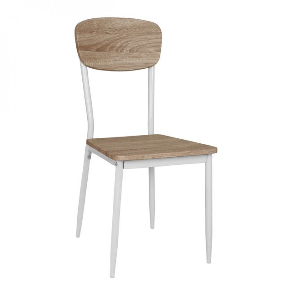 Καρέκλα μεταλλική σε χρώμα σονόμα/λευκό 39,5x49,5x87