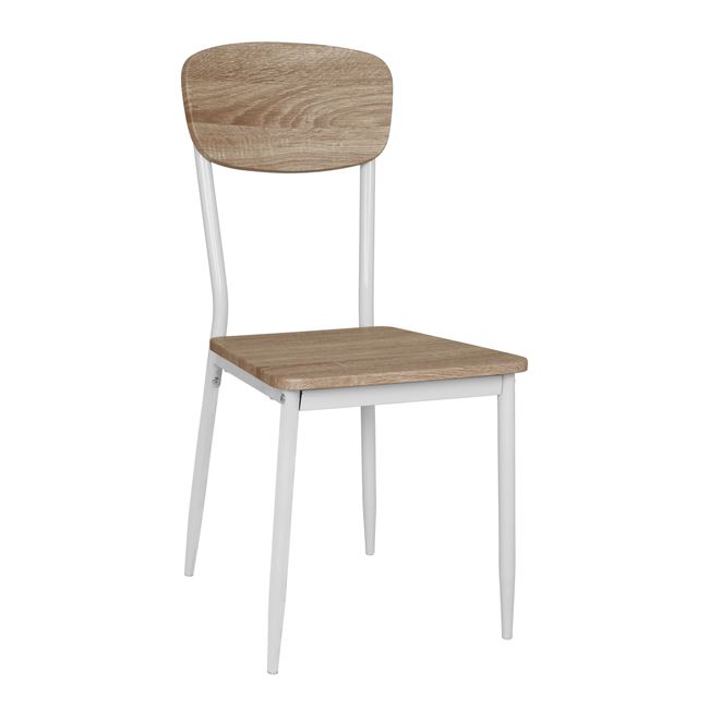 Καρέκλα μεταλλική σε χρώμα σονόμα/λευκό 39,5x49,5x87