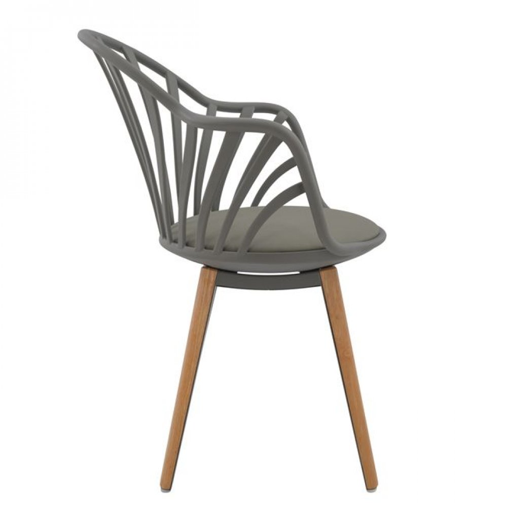 Πολυθρόνα "ANAIS" πολυπροπυλενίου PU σε χρώμα γκρι 60x61x85,5