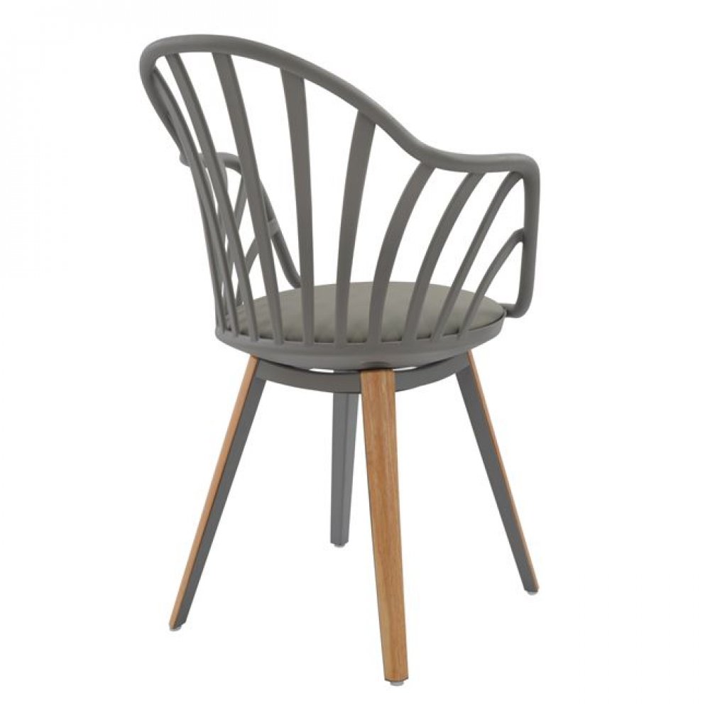 Πολυθρόνα "ANAIS" πολυπροπυλενίου PU σε χρώμα γκρι 60x61x85,5