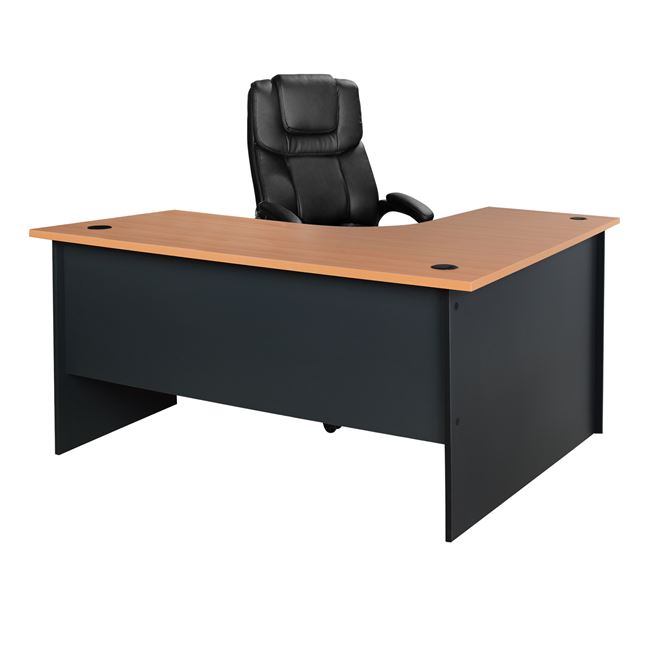 Γραφείο γωνία επαγγελματικό σε χρώμα γκρι-οξιά 150x150x75