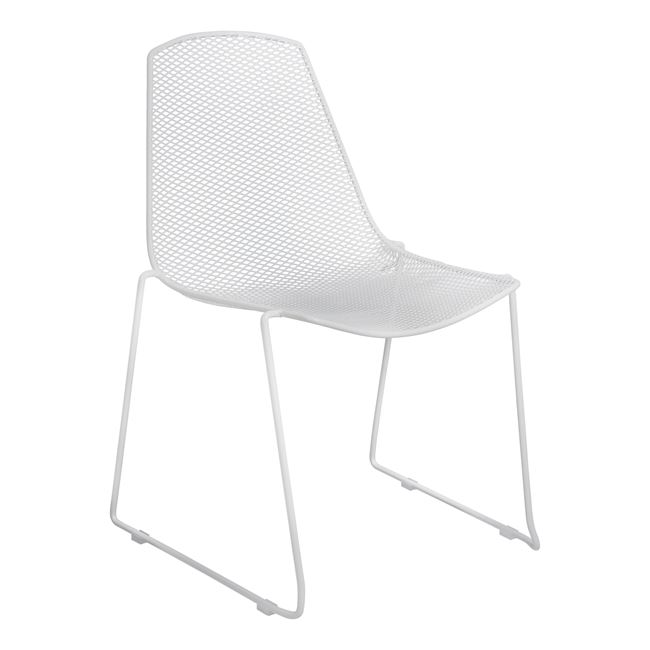 Καρέκλα "URANIA" μεταλλική σε χρώμα λευκό 56x58,5x86
