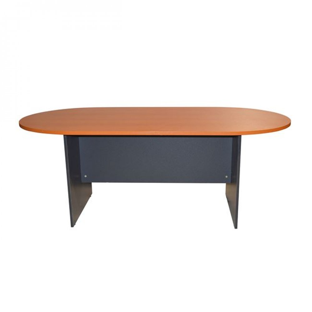 Τραπέζι συνεδρίου οβάλ σε χρώμα γκρι-κεράσι 200x100x75