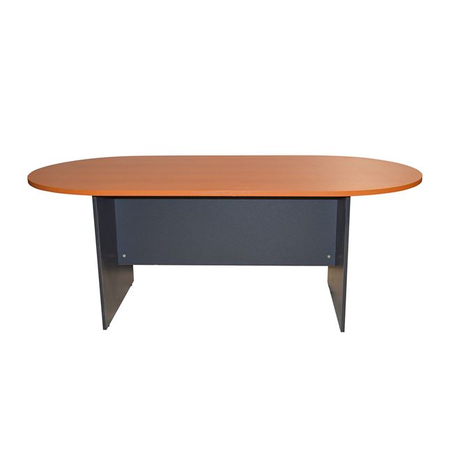 Τραπέζι συνεδρίου οβάλ σε χρώμα γκρι-κεράσι 200x100x75