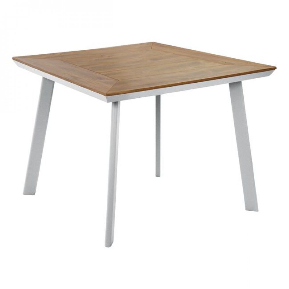 Τραπέζι αλουμίνιου με polywood σε λευκό χρώμα 80x80x72