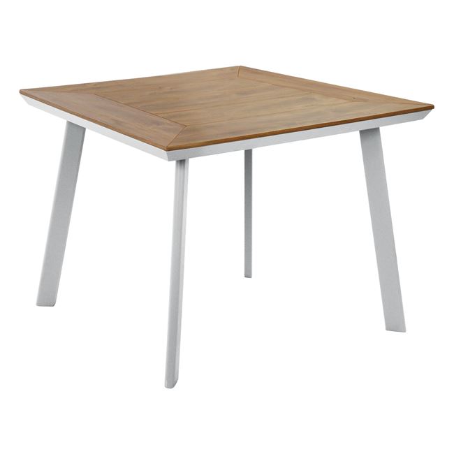 Τραπέζι αλουμίνιου με polywood σε λευκό χρώμα 80x80x72