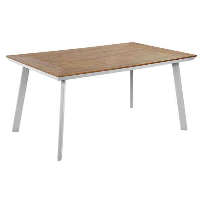 Τραπέζι αλουμίνιου με polywood σε λευκό χρώμα 160x92x72