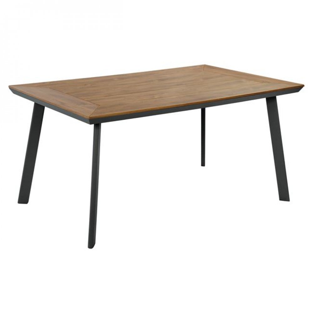 Τραπέζι αλουμίνιου με polywood σε μαύρο χρώμα 160x92x72