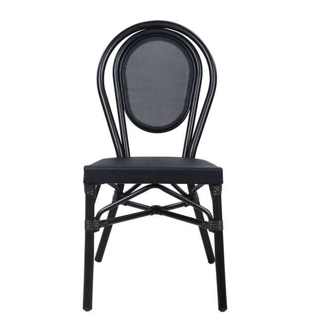 Καρέκλα "BAMBOO LOOK" αλουμινίου-textline σε χρώμα μαύρο 45x57x88