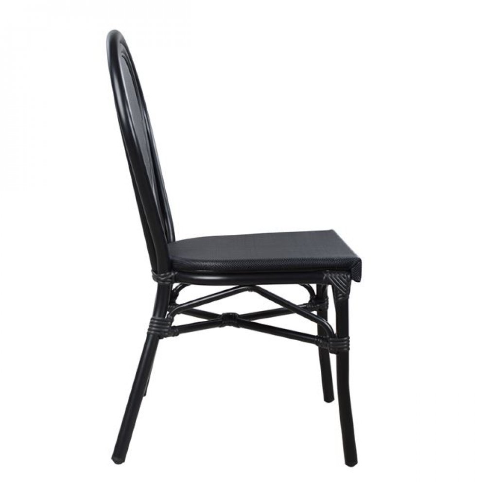 Καρέκλα "BAMBOO LOOK" αλουμινίου-textline σε χρώμα μαύρο 45x57x88