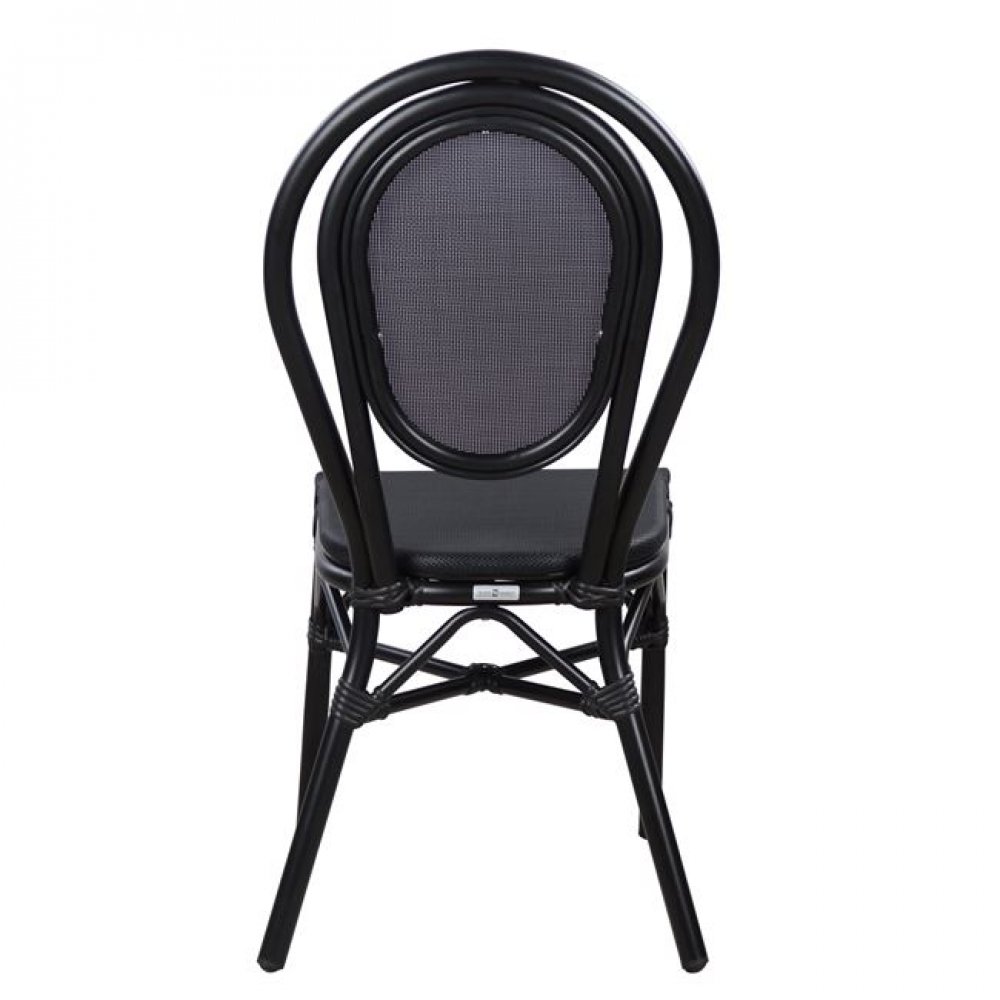 Καρέκλα "BAMBOO LOOK" αλουμινίου-textline σε χρώμα μαύρο 45x57x88