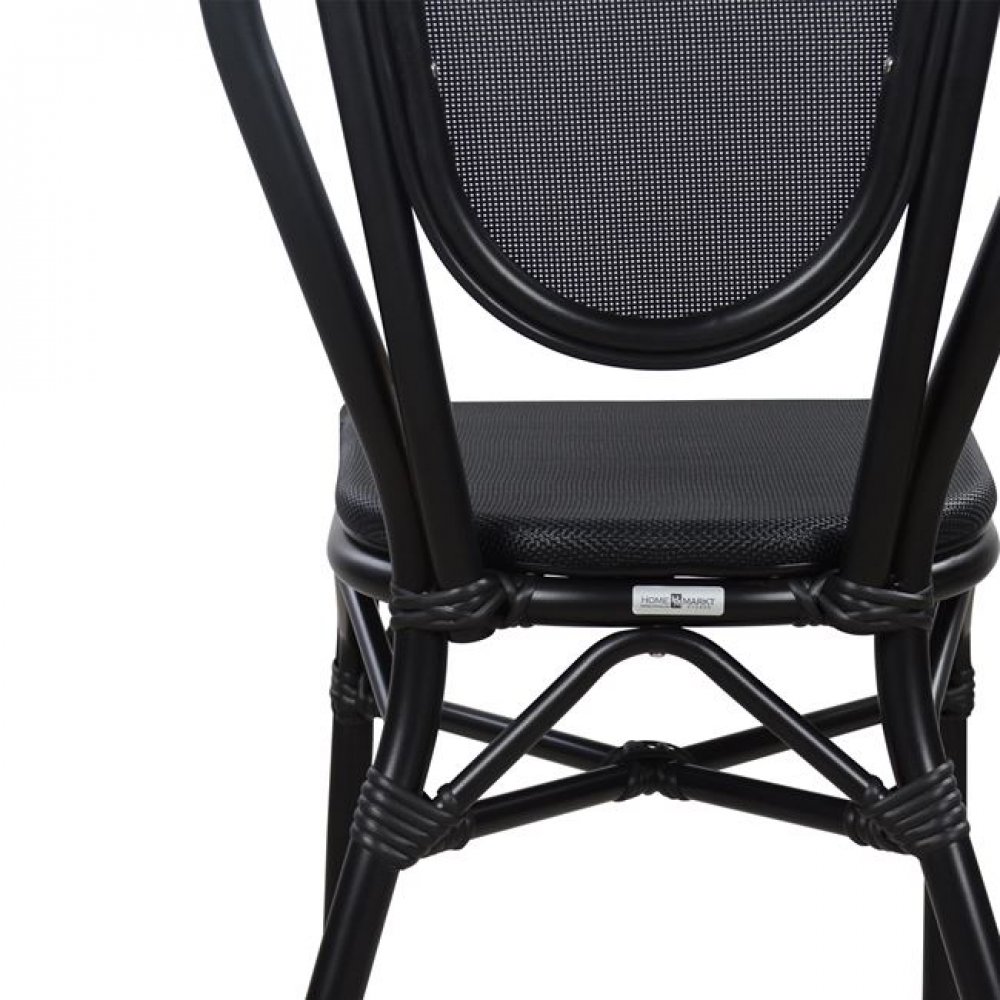 Καρέκλα "BAMBOO LOOK" αλουμινίου-textline σε χρώμα μαύρο 45x57x88