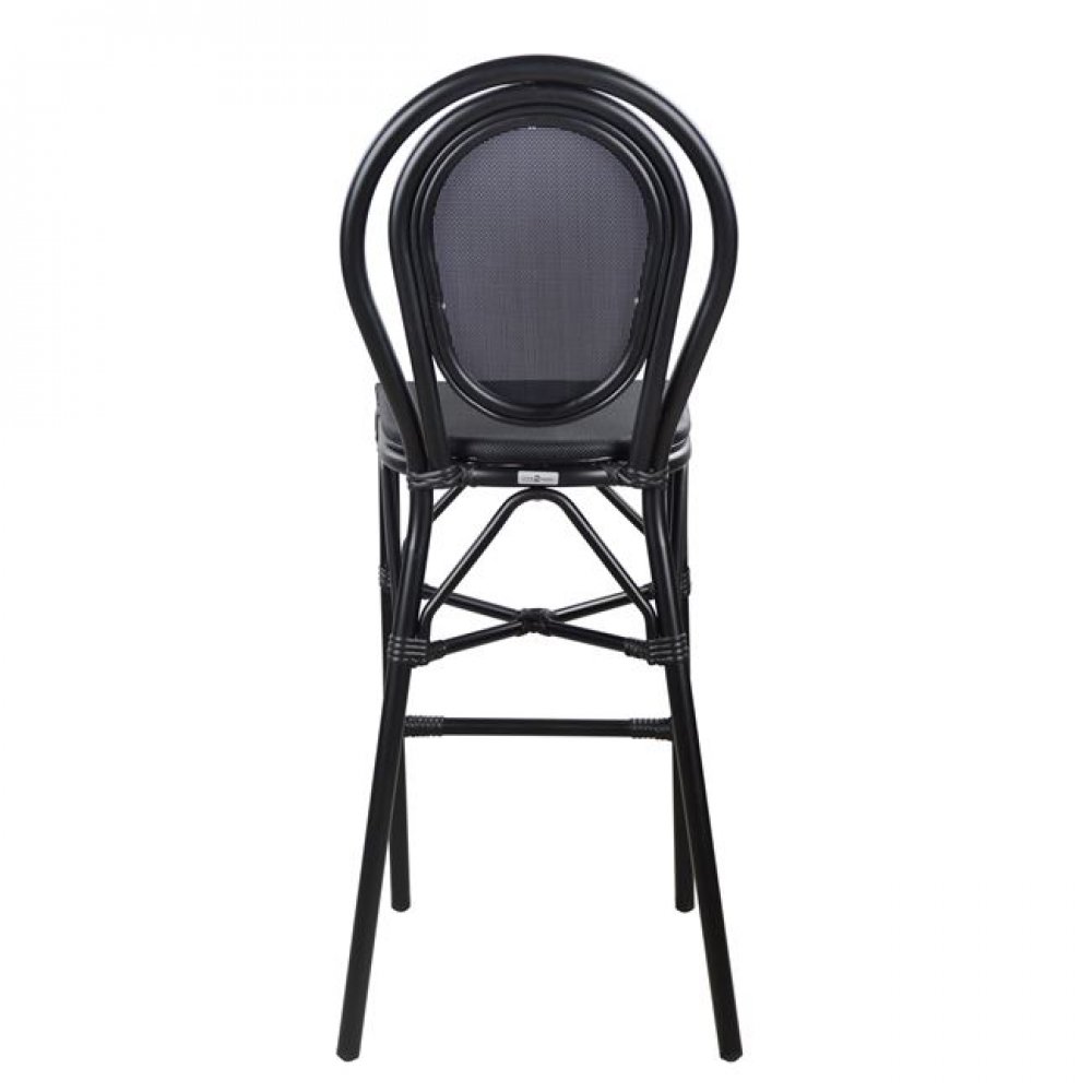 Σκαμπώ μπαρ "BAMBOO LOOK" αλουμινίου-textline σε χρώμα μαύρο 47x61x115