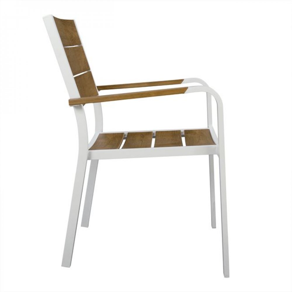 Πολυθρόνα αλουμινίου-polywood σε λευκό χρώμα 55x59x85