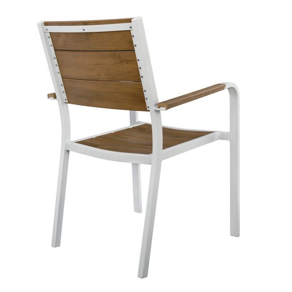 Πολυθρόνα αλουμινίου-polywood σε λευκό χρώμα 55x59x85