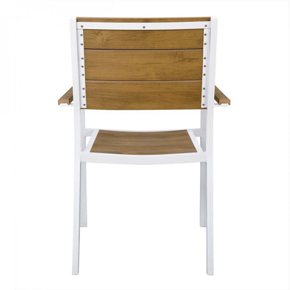 Πολυθρόνα αλουμινίου-polywood σε λευκό χρώμα 55x59x85