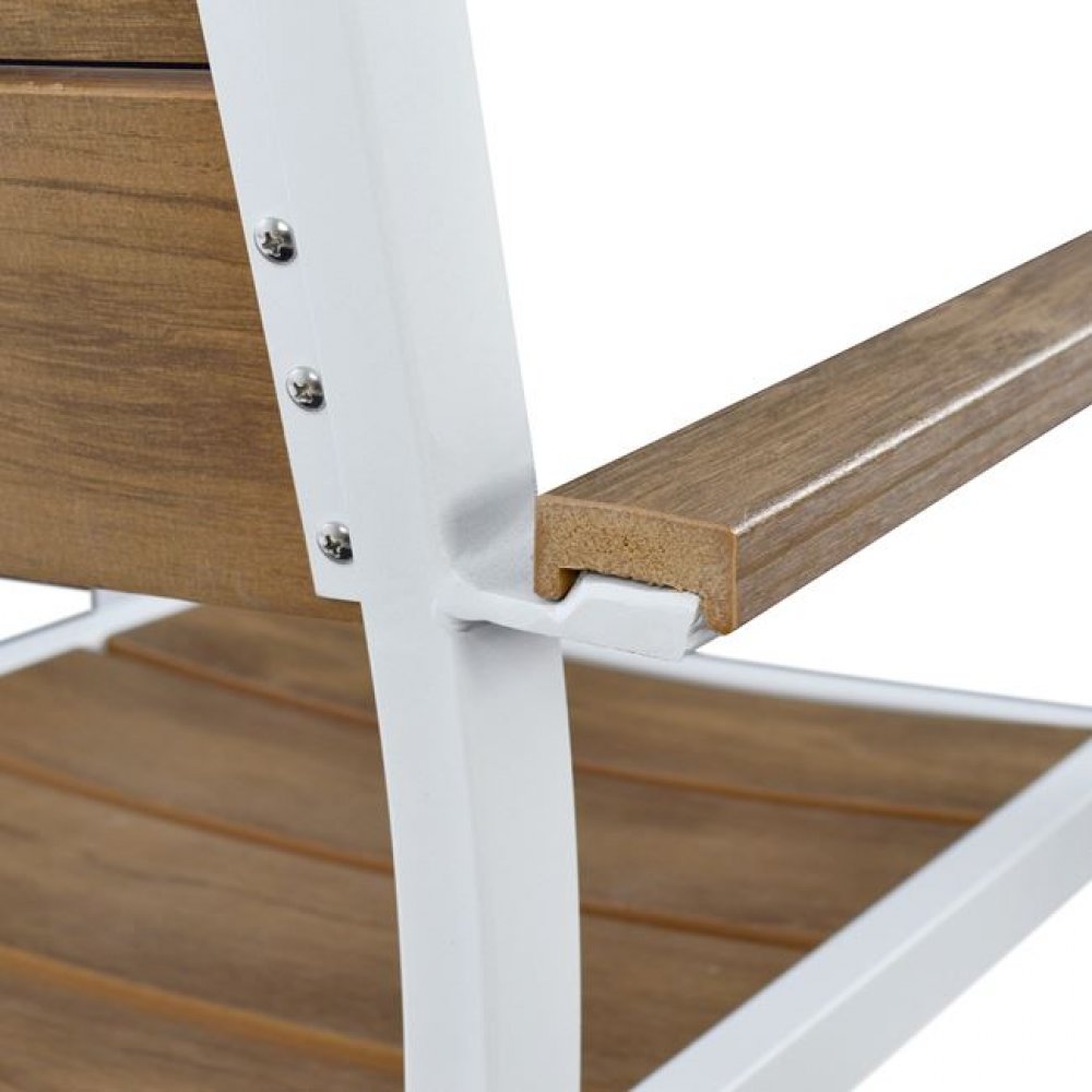 Πολυθρόνα αλουμινίου-polywood σε λευκό χρώμα 55x59x85