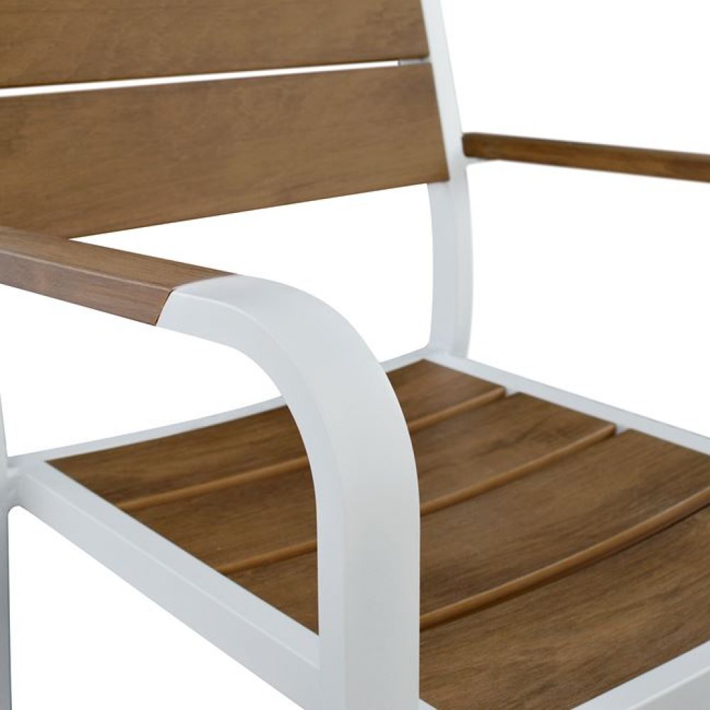 Πολυθρόνα αλουμινίου-polywood σε λευκό χρώμα 55x59x85