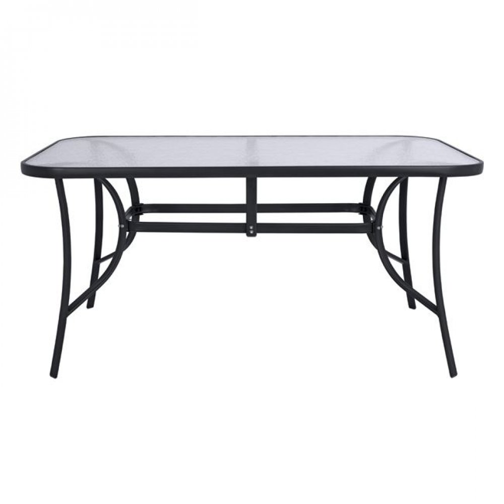 Τραπέζι κήπου "BRUNO" από μέταλλο/γυαλί σε γκρι χρώμα 150x90x72