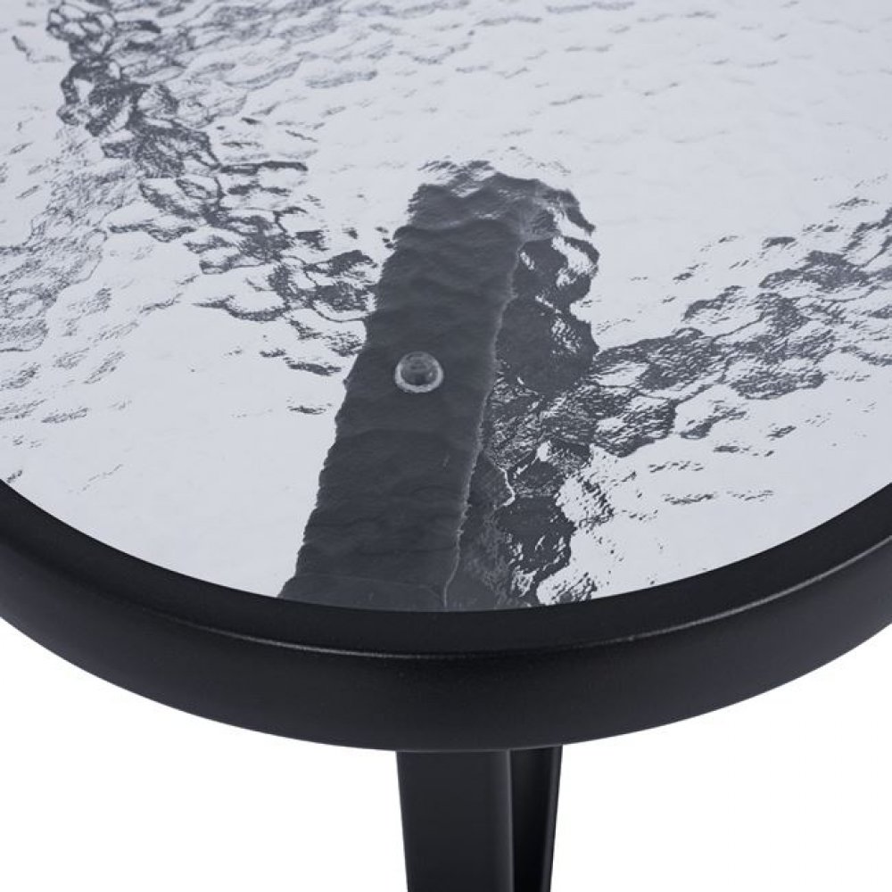 Τραπέζι κήπου "BRUNO" από μέταλλο/γυαλί σε γκρι χρώμα 150x90x72