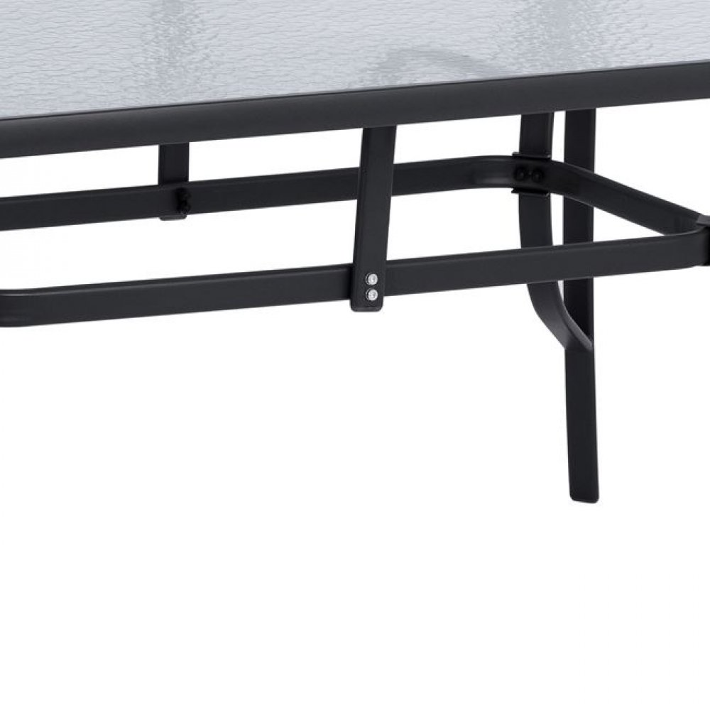 Τραπέζι κήπου "BRUNO" από μέταλλο/γυαλί σε γκρι χρώμα 150x90x72