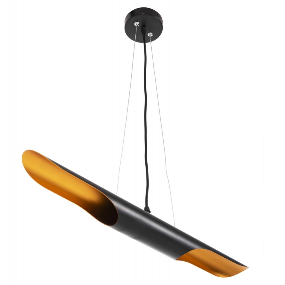 Φωτιστικό οροφής δίφωτο από μέταλλο σε χρώμα μαύρο Φ6x60