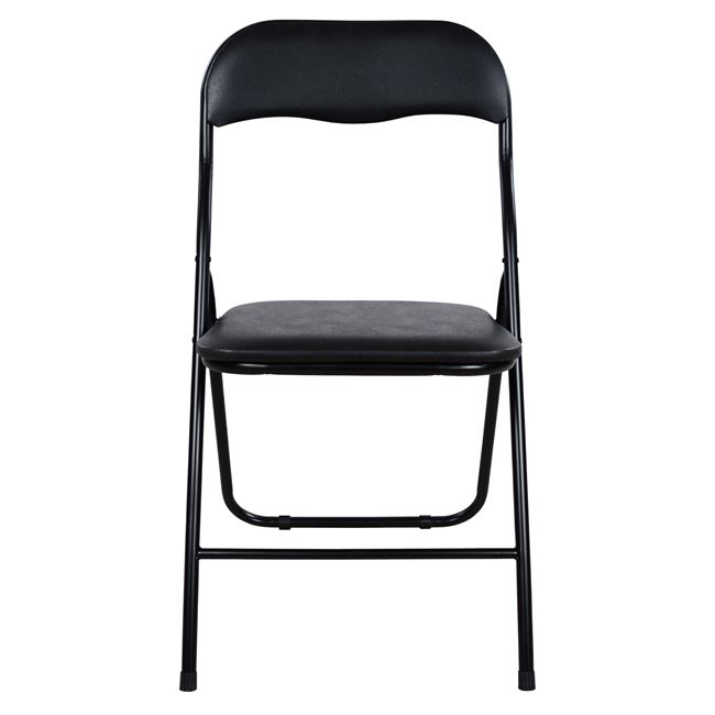 Καρέκλα πτυσσόμενη από PU σε χρώμα μαύρο 38x47x82