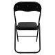 Καρέκλα πτυσσόμενη "PADMA" από PU σε χρώμα μαύρο 38x47x82