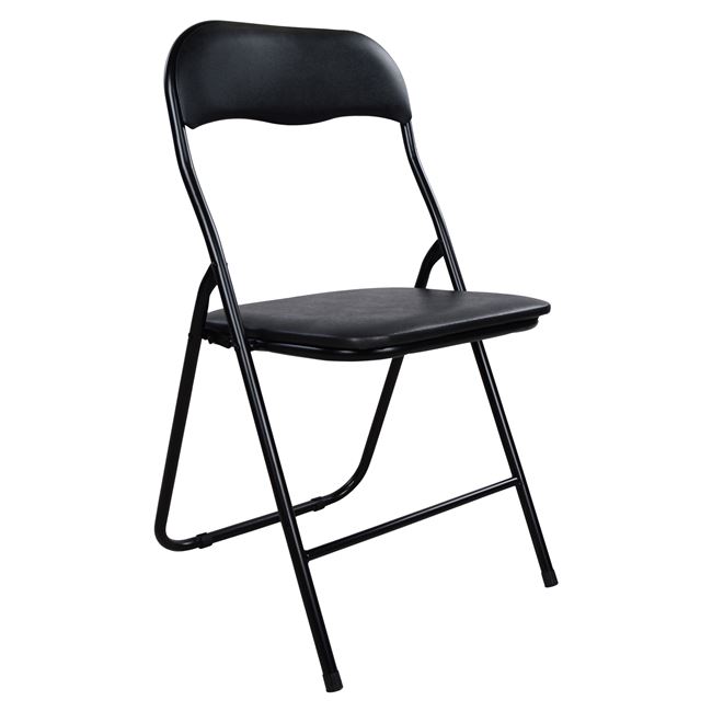 Καρέκλα πτυσσόμενη από PU σε χρώμα μαύρο 38x47x82
