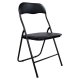 Καρέκλα πτυσσόμενη "PADMA" από PU σε χρώμα μαύρο 38x47x82