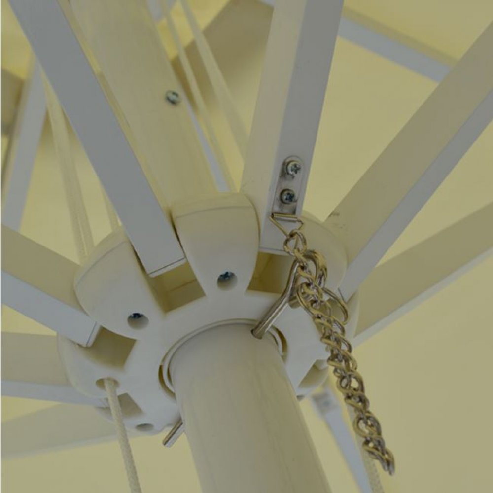 Ομπρέλα επαγγελματική αλουμινίου σε χρώμα εκρού Φ220x250