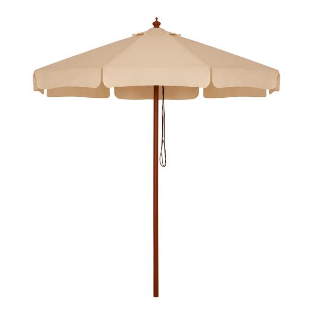 Ομπρέλα με ξύλινο σκελετό σε χρώμα μπεζ Φ230x250