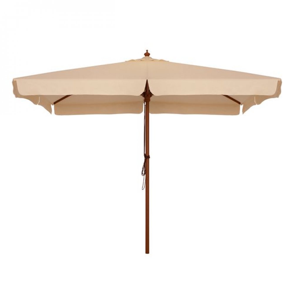 Ομπρέλα με ξύλινο σκελετό σε χρώμα μπεζ 300x300x250