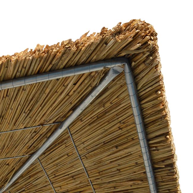 Ομπρέλα ψάθινη ενισχυμένη σε χρώμα μπεζ 2.5x2.5