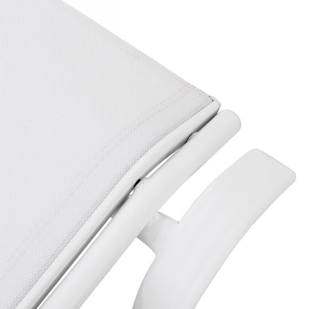 Ξαπλώστρα αλουμινίου textilene σε χρώμα λευκό 194x66x30