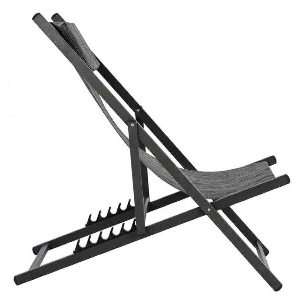 Σεζλονγκ αλουμινίου textilene σε χρώμα ανθρακί/γκρι 59,5x99x97
