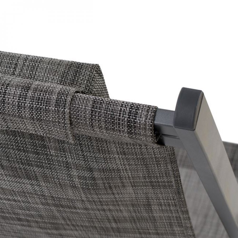 Σεζλονγκ αλουμινίου textilene σε χρώμα ανθρακί/γκρι 59,5x99x97