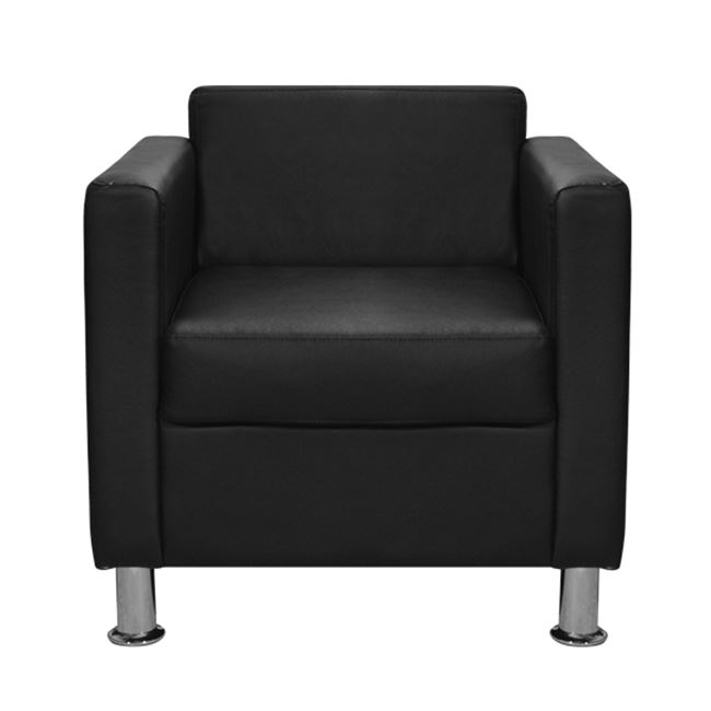 Πολυθρόνα "CUBO" από PU σε χρώμα μαύρο 70x71x73