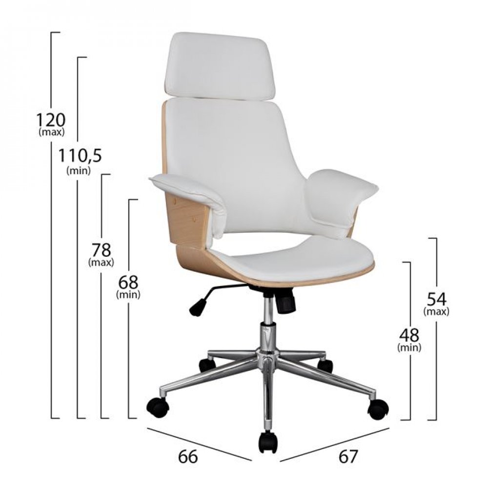 Πολυθρόνα διευθυντή "SUPERIOR PRO" σε σονόμα-λευκό χρώμα 67x66x120