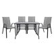 Σετ τραπεζαρίας 5 τμχ μεταλλική σε χρώμα γκρι/ανθρακί 110x60x71
