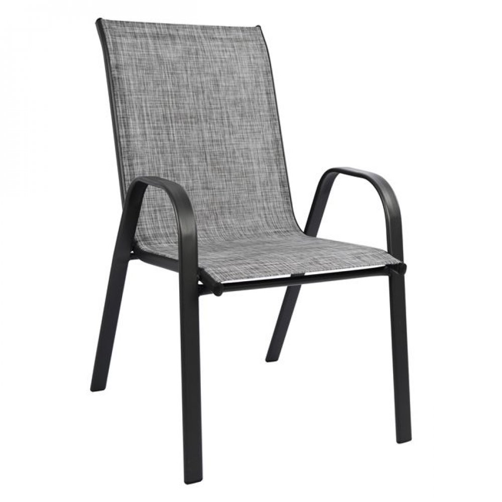 Σετ τραπεζαρίας 7 τμχ μεταλλική σε χρώμα γκρι/ανθρακί 150x90x71