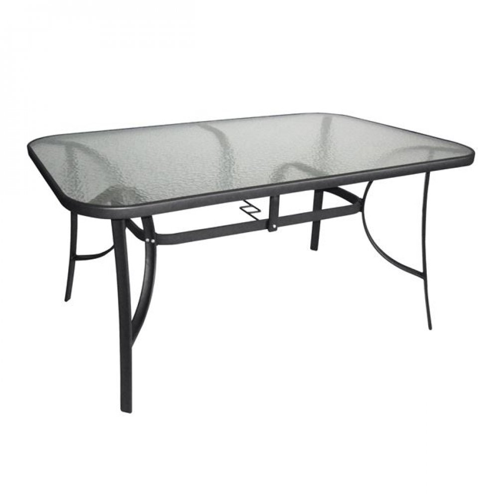 Σετ τραπεζαρίας 7 τμχ μεταλλική σε χρώμα γκρι/ανθρακί 150x90x71